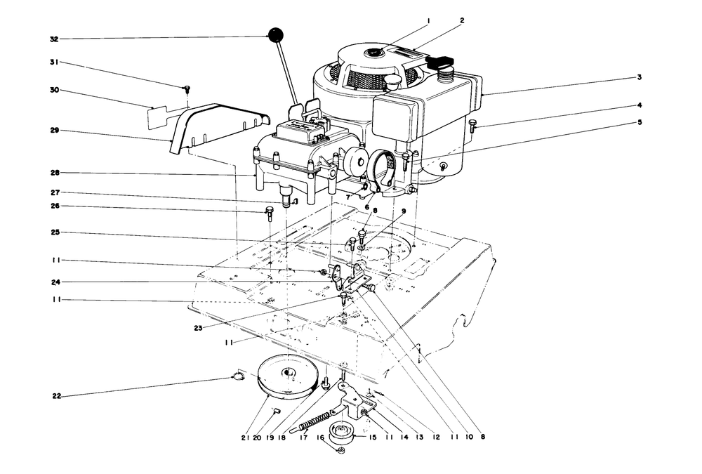 Engine Assembly Diagram and Parts List for 56173 2000001 - 2999999 Toro Lawn Tractor Accessories