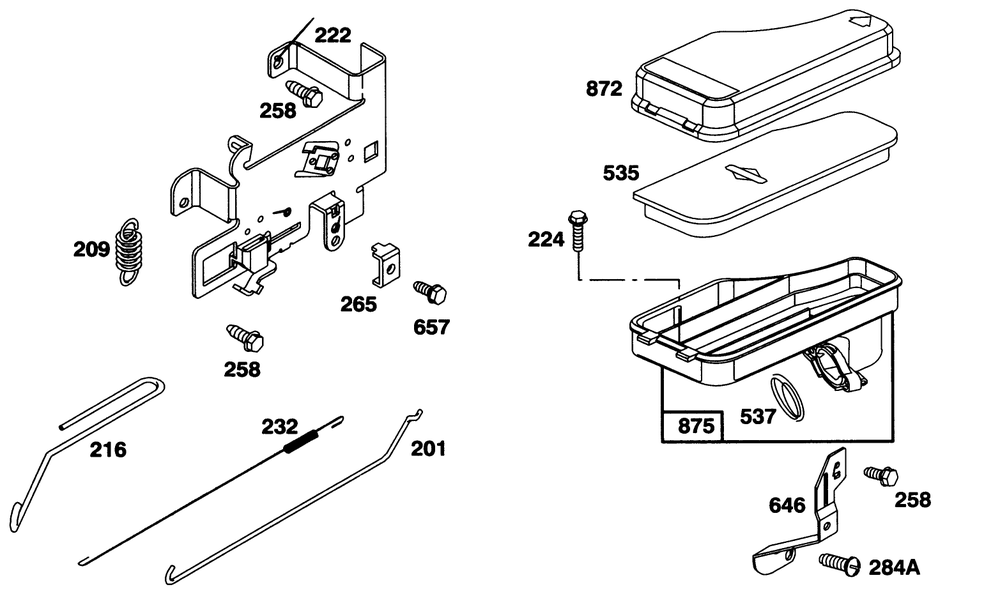 Engine Briggs & Stratton Model 254707-0128-01 Diagram and Parts List for 71200 3900001 - 3999999 Toro Lawn Tractor