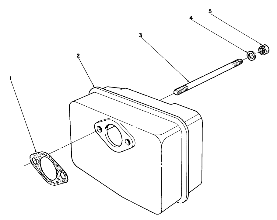 Muffler Asssembly Diagram and Parts List for 38180C 8000001 - 8999999 Toro Snow Blower