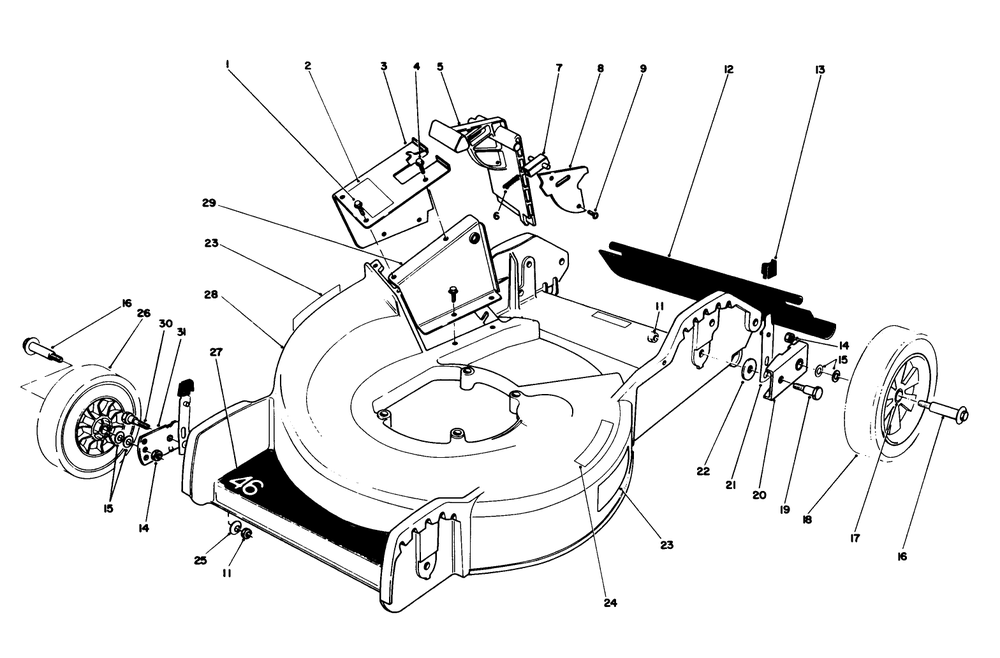 Housing Assembly Diagram and Parts List for 20780C 8000001 - 8999999 Toro Lawn Mower