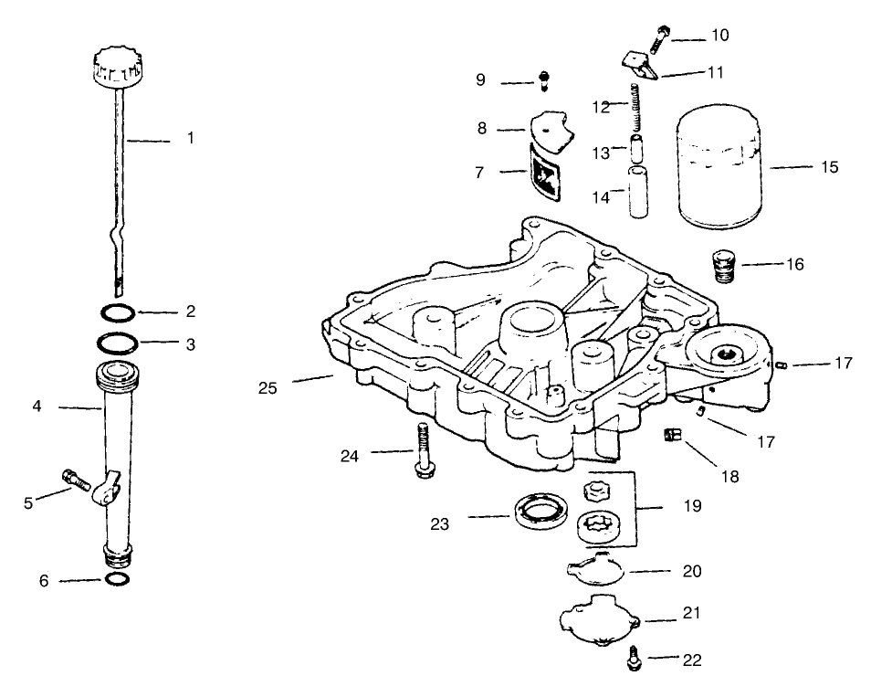 Oil Pan/Lubrication Diagram and Parts List for 30177 695001 - 699999 Toro Lawn Tractor Accessories