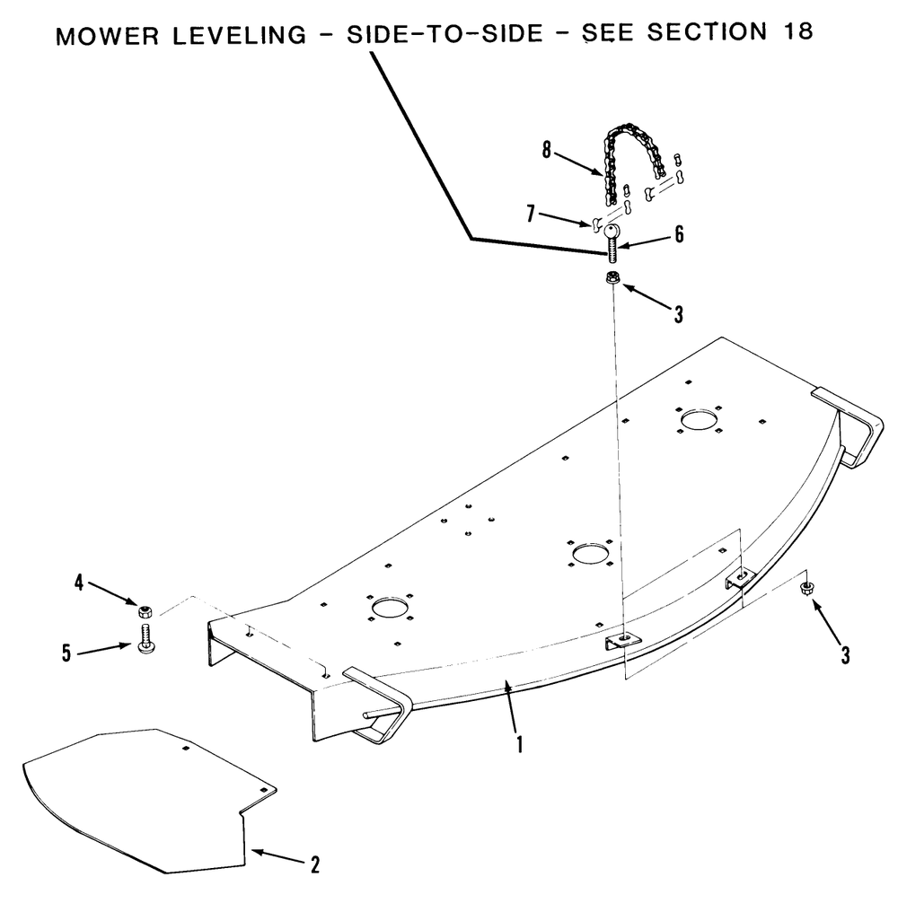 Mower Deck Diagram and Parts List for Z1-18KE01  Toro Lawn Tractor