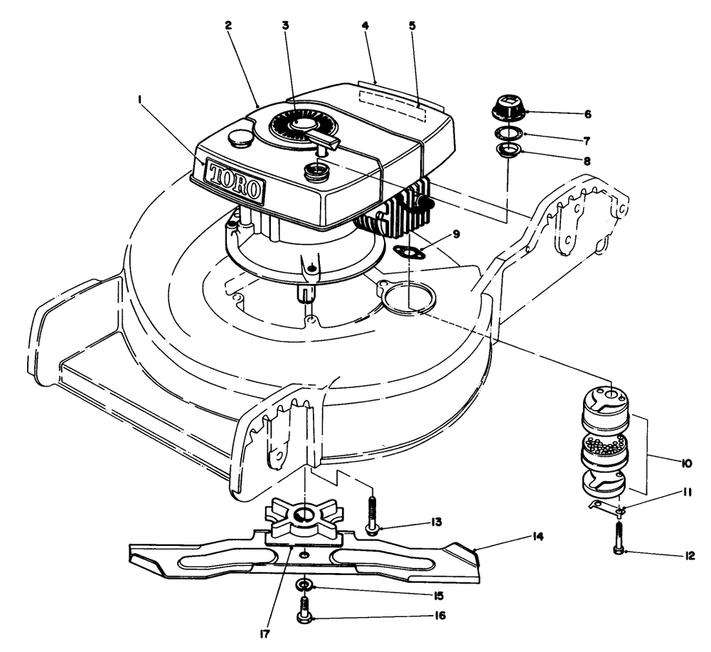 Engine Assembly Diagram and Parts List for 20762C 6000001 - 6999999 Toro Lawn Mower