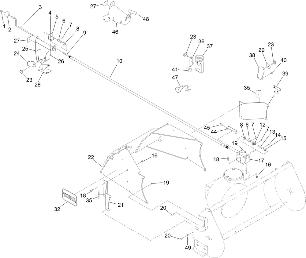 Crank And Mounting Assembly Diagram and Parts List for 22456 400000000 - 401999999 Toro Snow Blower