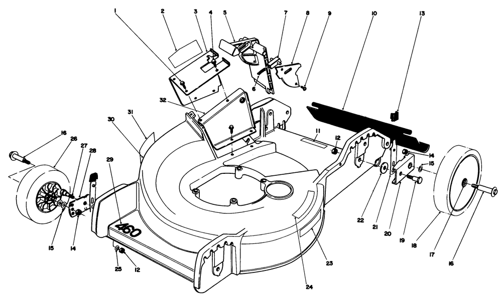 Housing Assembly Diagram and Parts List for 20762C 6000001 - 6999999 Toro Lawn Mower