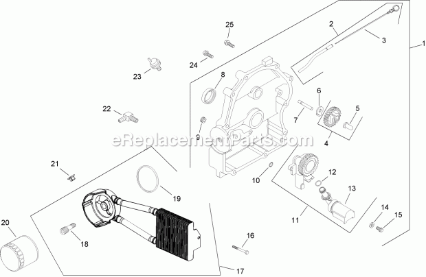 Oil Pan / Lubrication Assembly Kohler Ch740 0 Diagram and Parts List for 74282 280000001-280999999 Toro Lawn Mower