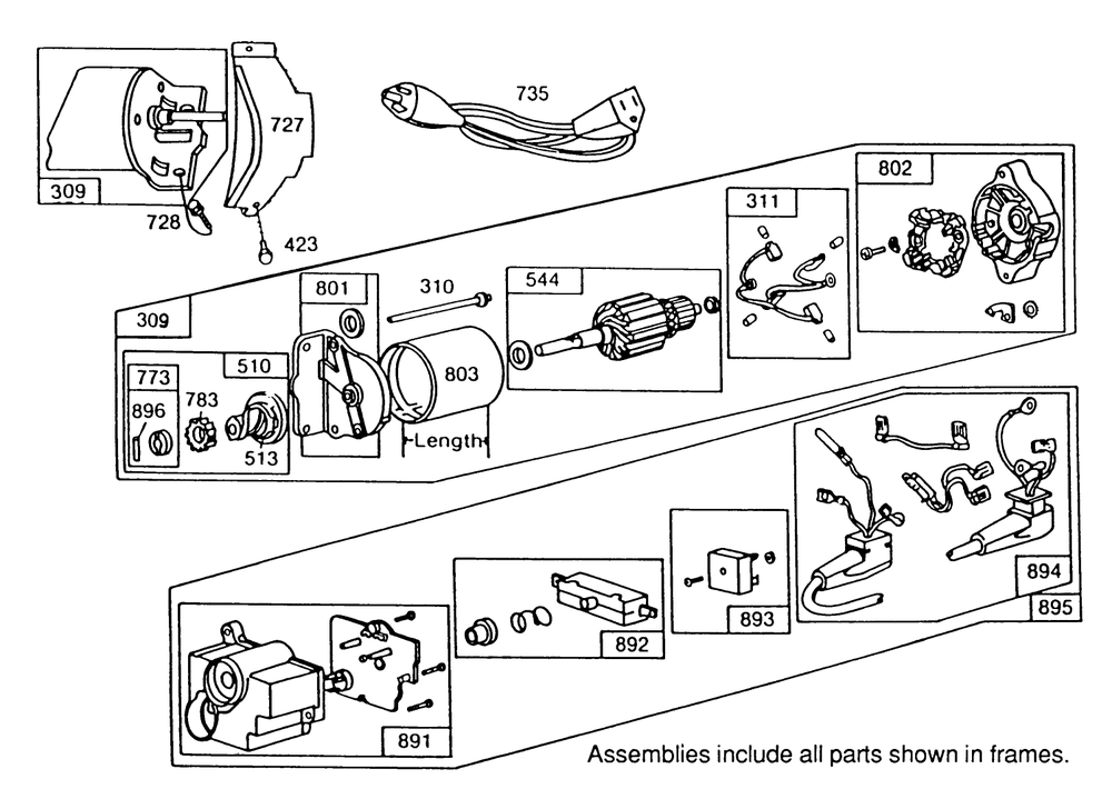120v Electric Starter Motor No. 37-4630 (Optional) Diagram and Parts List for 38570 0000001 - 0999999 Toro Snow Blower