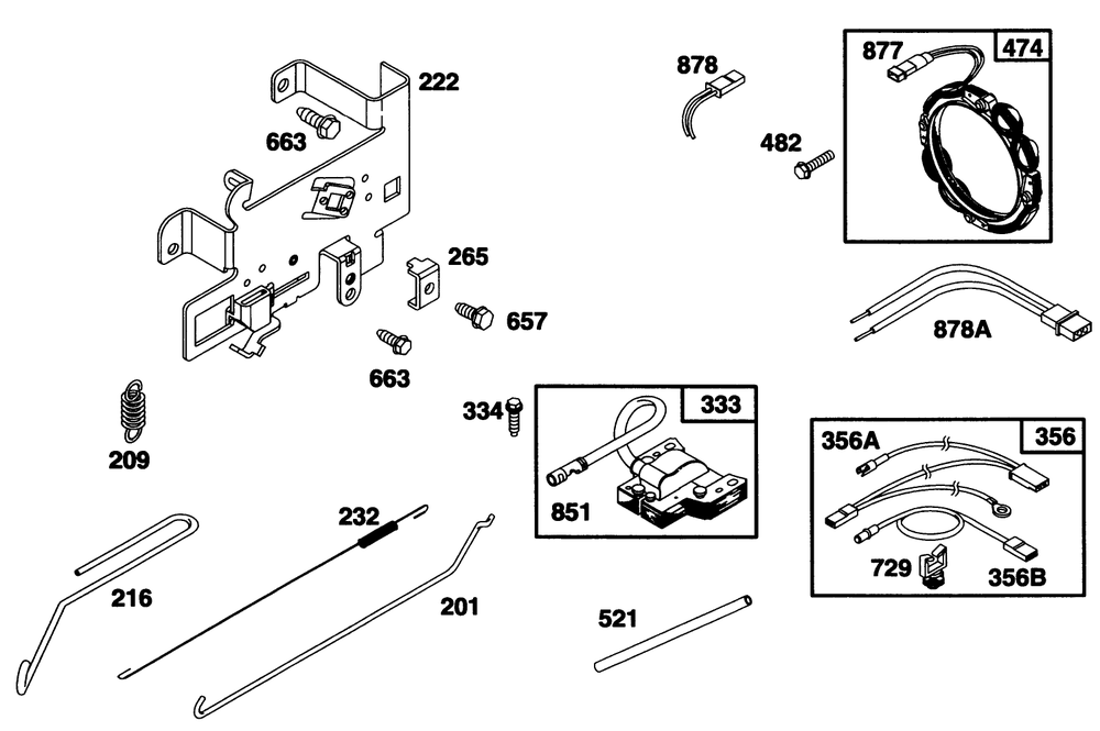 Engine Briggs & Stratton Model 28q777-0668-A1 Diagram and Parts List for 71218 6900001 - 6999999 Toro Lawn Tractor