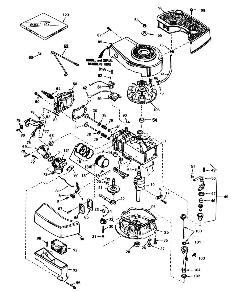 Engine Tecumseh Model No. Tnt 100-10084e Diagram and Parts List for 16770 4000001 - 4999999 Toro Lawn Mower