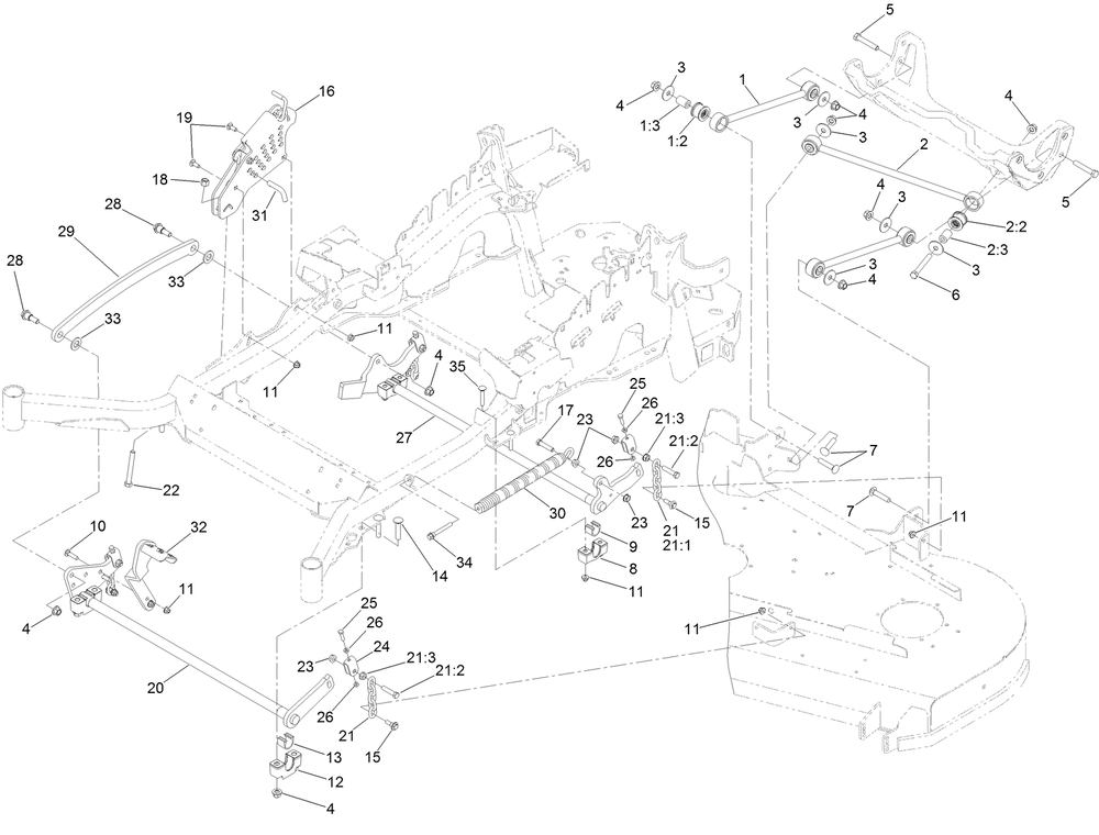 Deck Lift Assembly Diagram and Parts List for 74930 402090000-403319738 Toro Lawn Mower