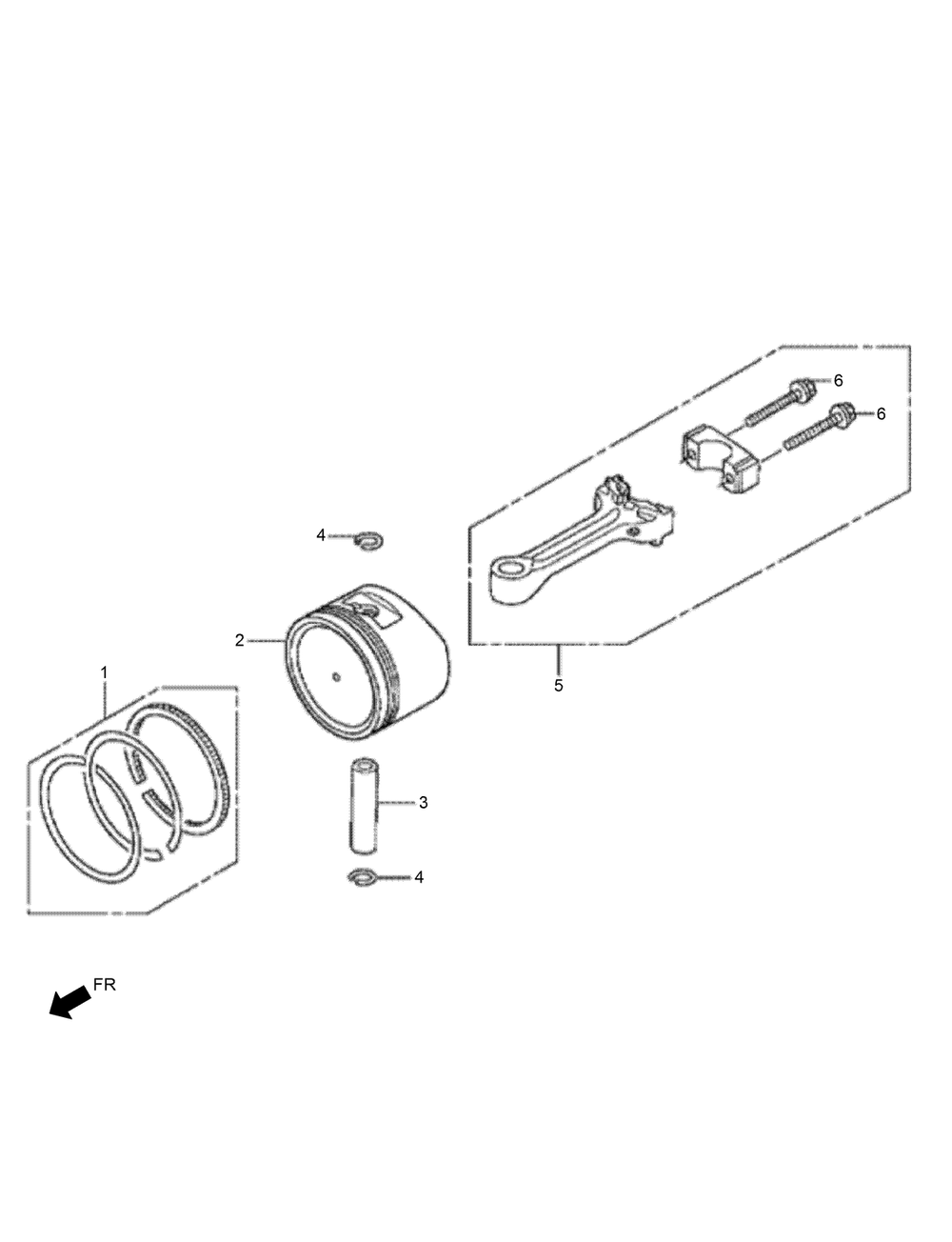 Piston And Connecting Rod Assembly Diagram and Parts List for 2600 313000001 - 313999999 Toro Lawn Tractor Accessories