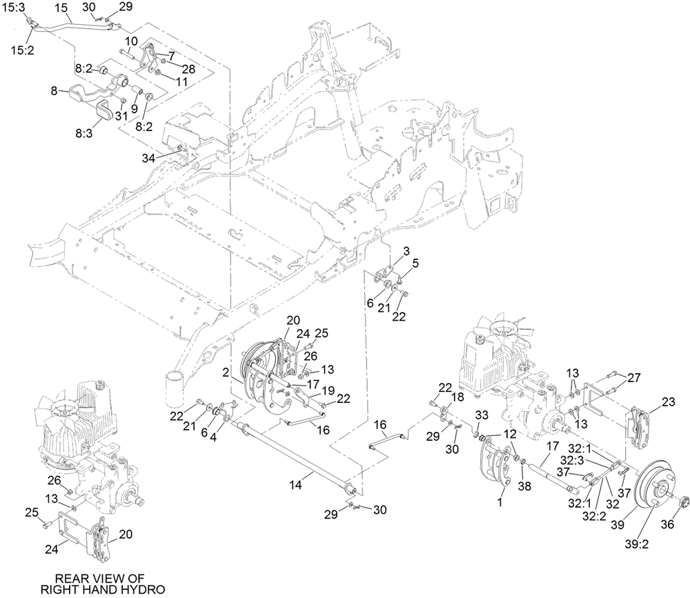 Park Brake Assembly Diagram and Parts List for 72967 400000000-409016536 Toro Lawn Mower
