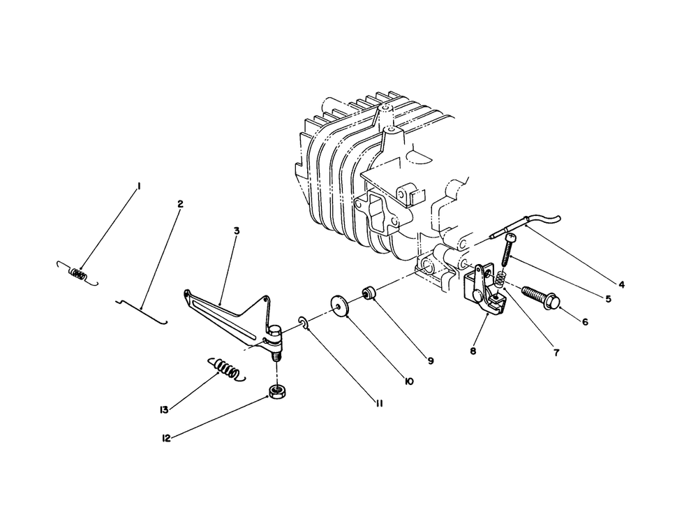 Governor Assembly Diagram and Parts List for 38180 6000001 - 6999999 Toro Snow Blower