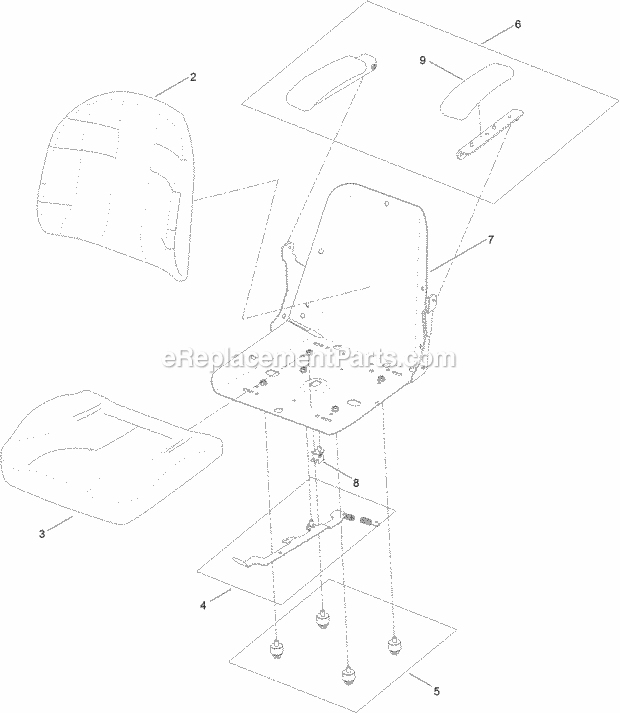 Seat Assembly No. 131-4147 Diagram and Parts List for 74797 315000001-315999999 Toro Lawn Mower