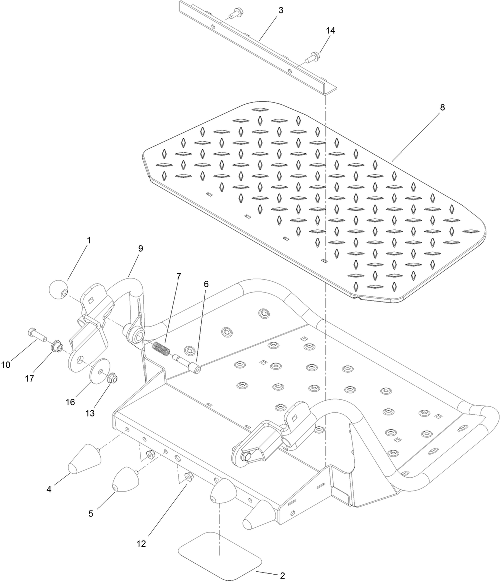 Platform Assembly No. 132-9402 Diagram and Parts List for 74536TE 413000000 - 417999999 Toro Lawn Tractor