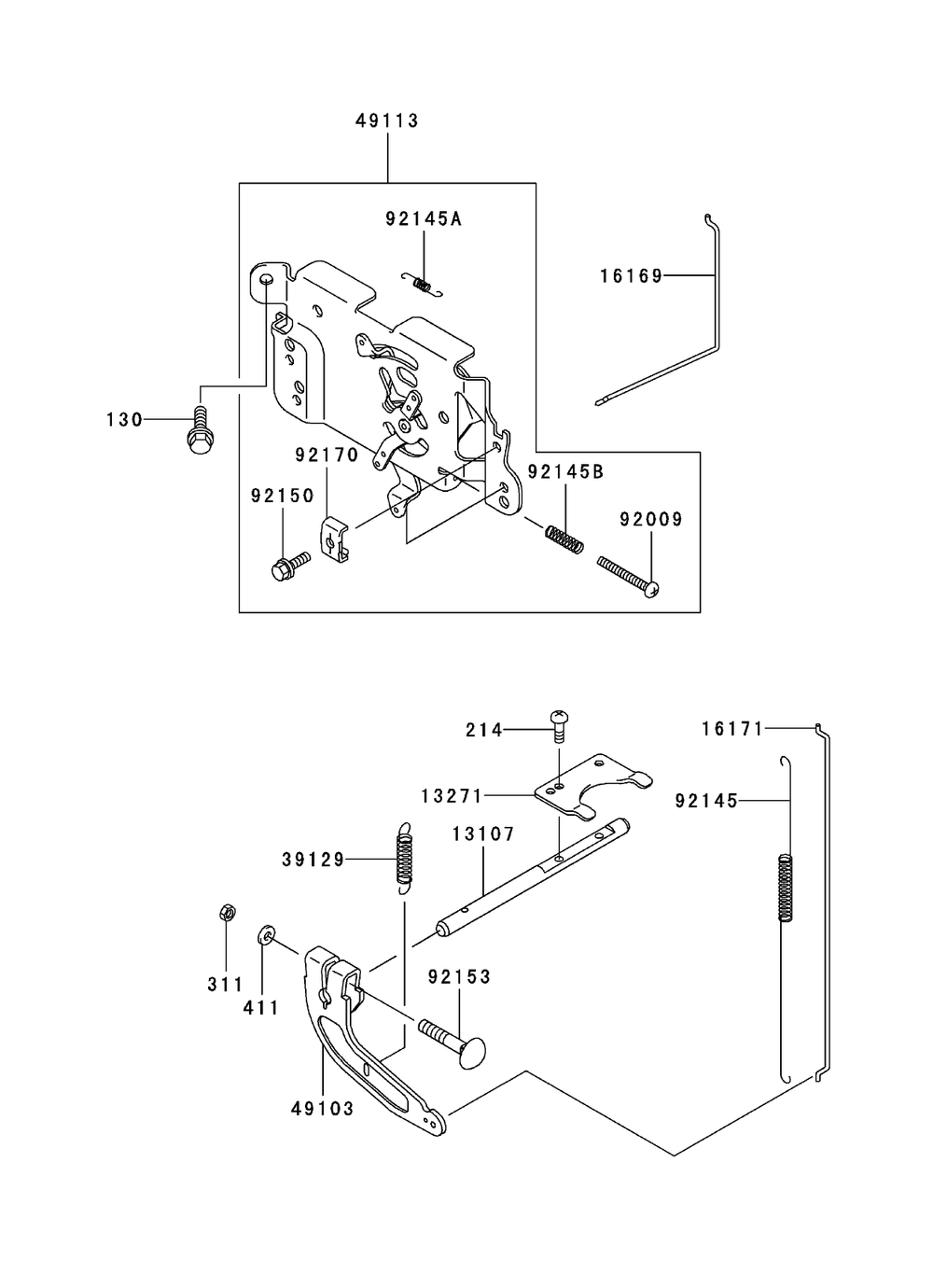 Control Equipment Assembly Diagram and Parts List for 74558 (290000001-290000209)(2009) Toro Lawn Mower