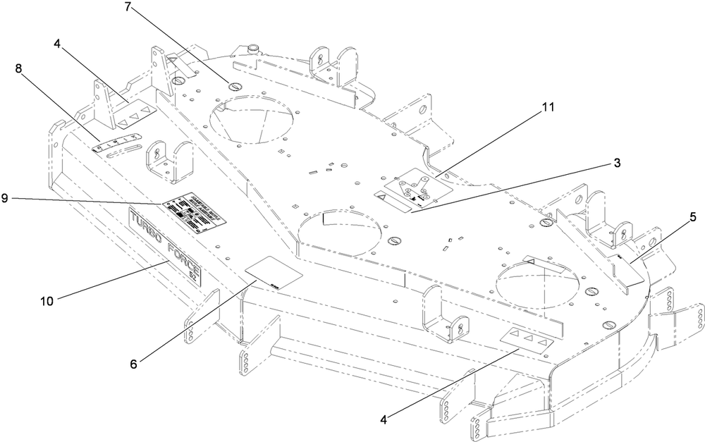 Deck Decal Assembly Diagram and Parts List for 74264TE (290000001-290999999)(2009) Toro Lawn Mower