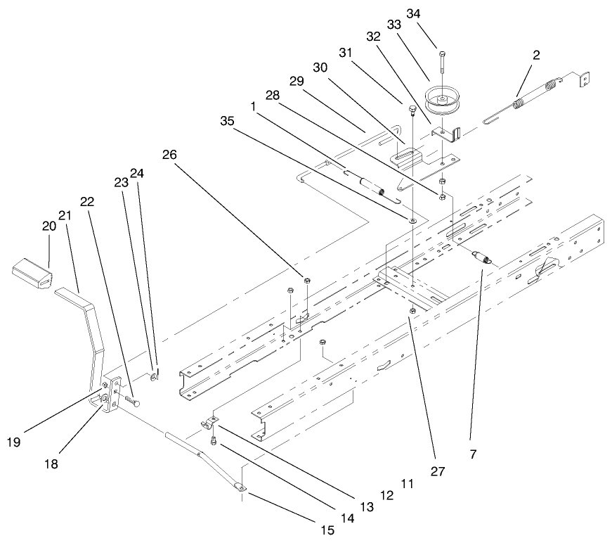 Traction, Clutching Assembly Diagram and Parts List for 71240 9900001 - 9999999 Toro Lawn Tractor