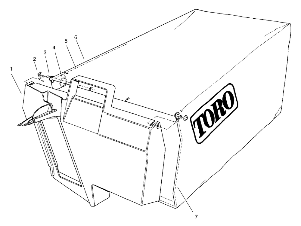 Grass Bag Assembly No. 98-9220 Diagram and Parts List for 22043 8900001 - 8999999 Toro Lawn Mower