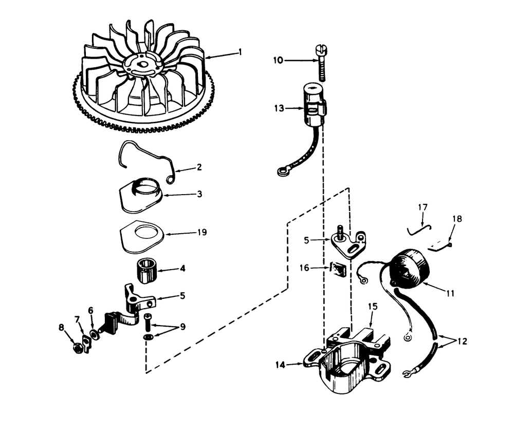 Magneto No. 610881 (Model No. 56025) Diagram and Parts List for 56025 3000001 - 3999999 Toro Lawn Tractor