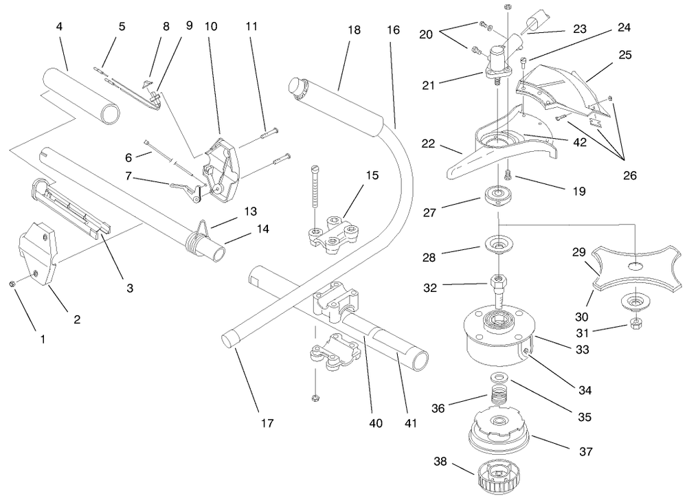 Boom And Trimmer Asembly (Continued) Diagram and Parts List for 51919 79000001 - 79999999 Toro Trimmer