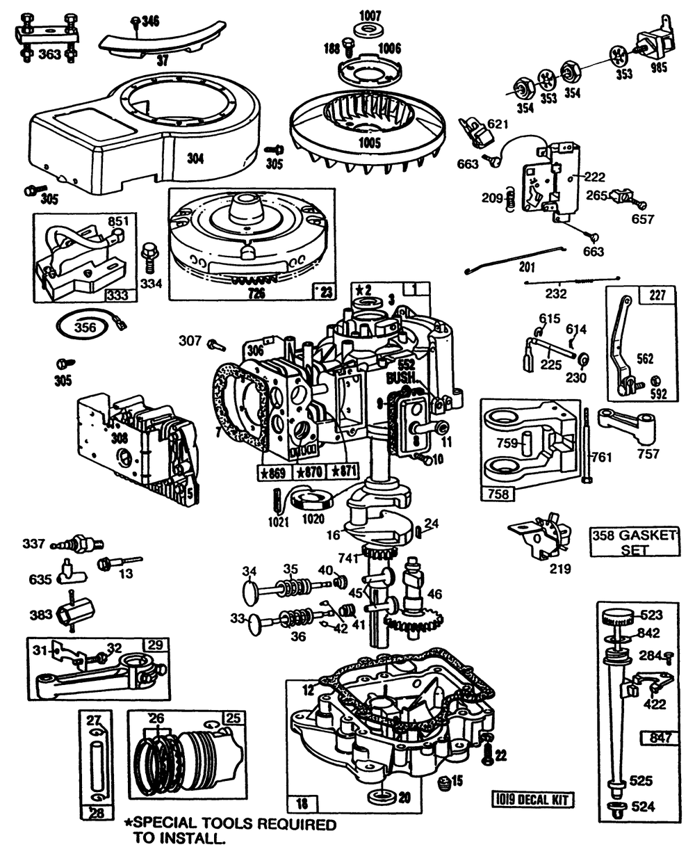 Briggs & Stratton Model No. 281706-0180-01 (Continued) Diagram and Parts List for 30103 9000001 - 9999999 Toro Lawn Tractor Accessories
