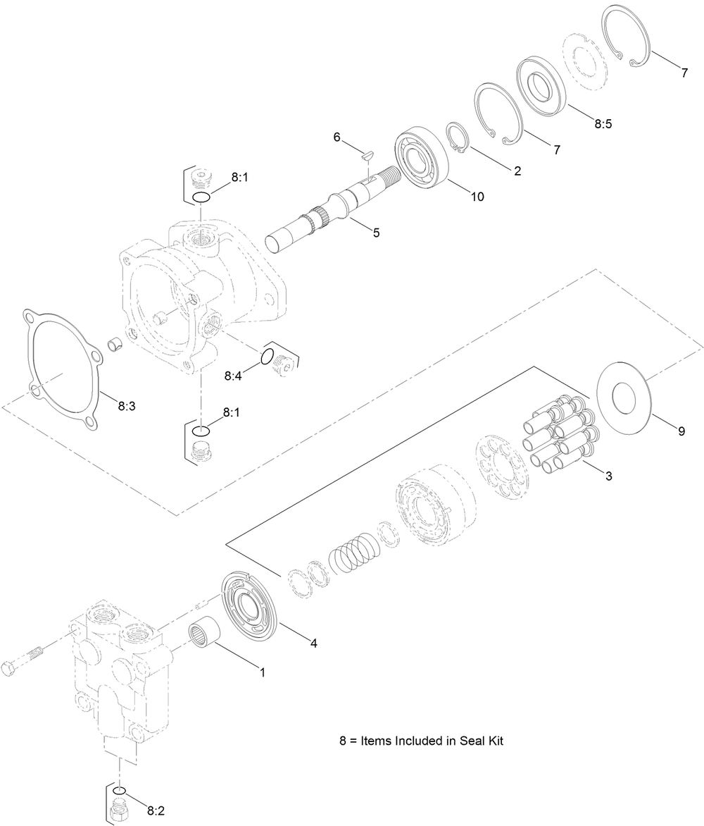 Hydraulic Motor Assembly No. Au118007 Diagram and Parts List for 23898 400000000 - 999999999 Toro Lawn Tractor Accessories