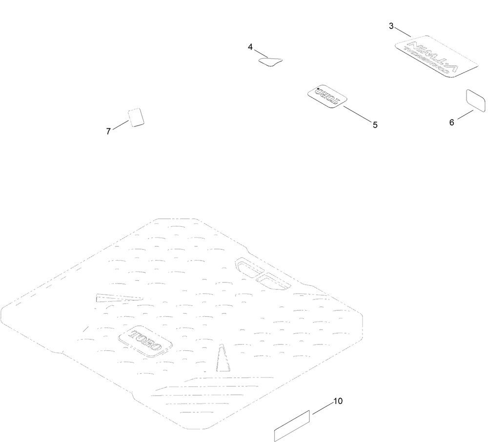 Decal Assembly Diagram and Parts List for 75755 414170000 - 999999999 Toro Lawn Tractor
