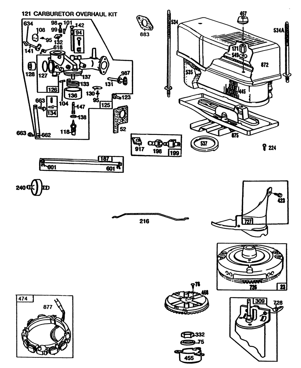 Engine Briggs & Stratton Model 281707-0165-01 (Continued) Diagram and Parts List for 57400 8000001 - 8999999 Toro Lawn Tractor