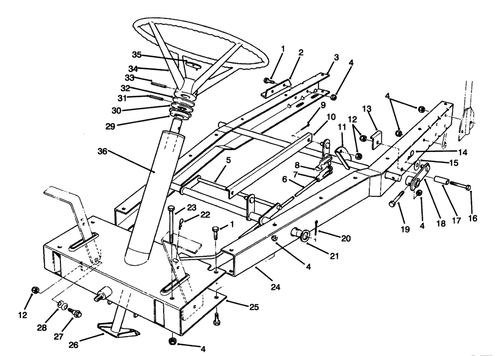 Frame Assembly Diagram and Parts List for 70060 39000001 - 39999999 Toro Lawn Tractor