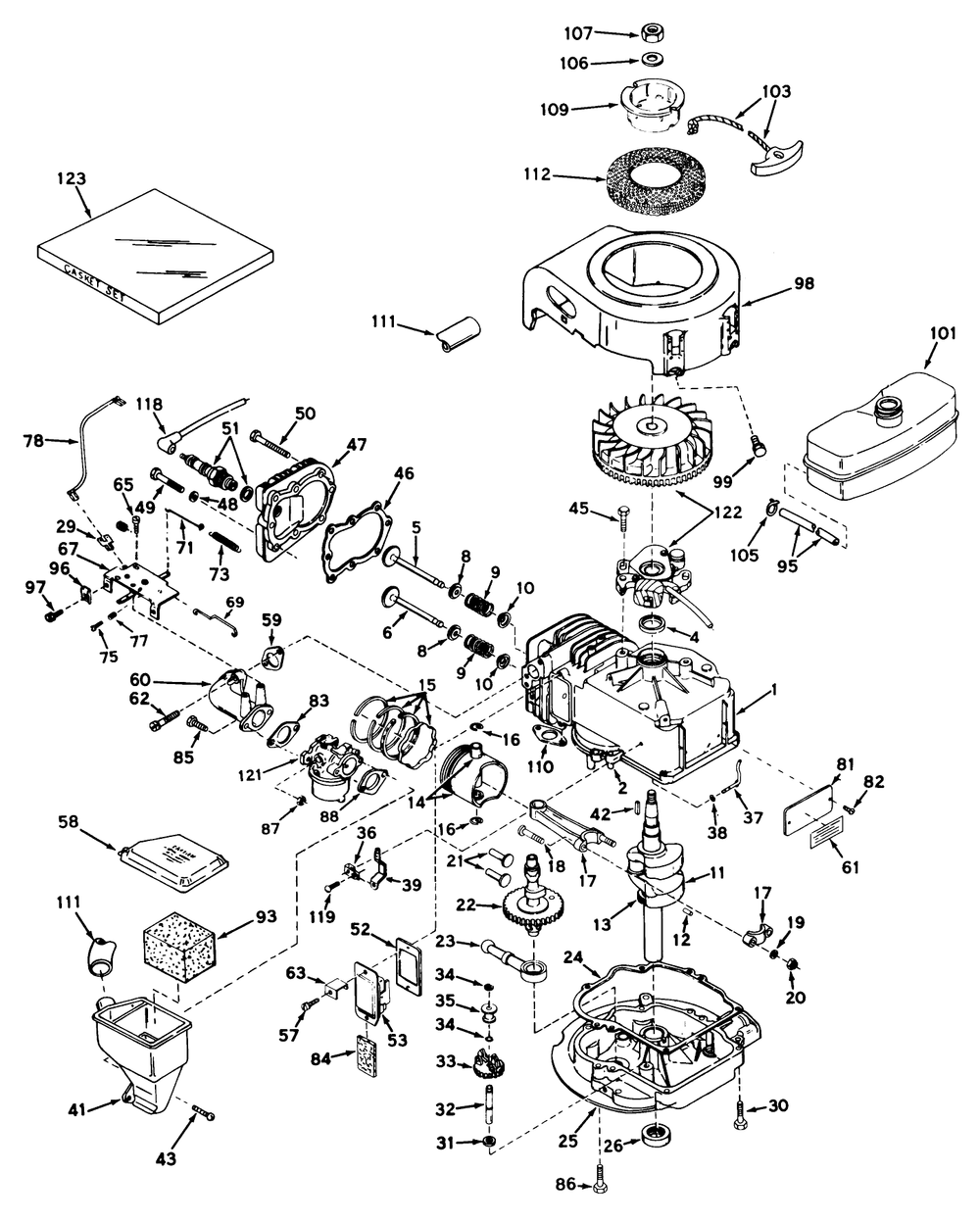Engine Tecumseh Model No. Lav35-40645j Diagram and Parts List for 21172 2000001 - 2999999 Toro Lawn Mower