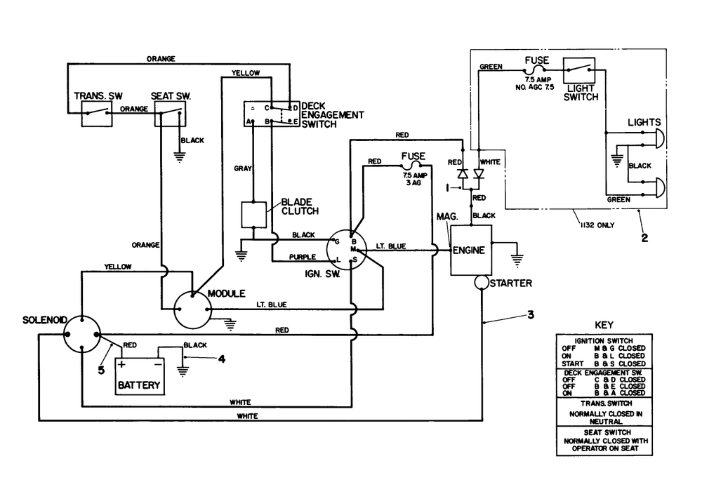 Electrical Diagram Diagram and Parts List for 57360 5000001 - 5999999 Toro Lawn Tractor