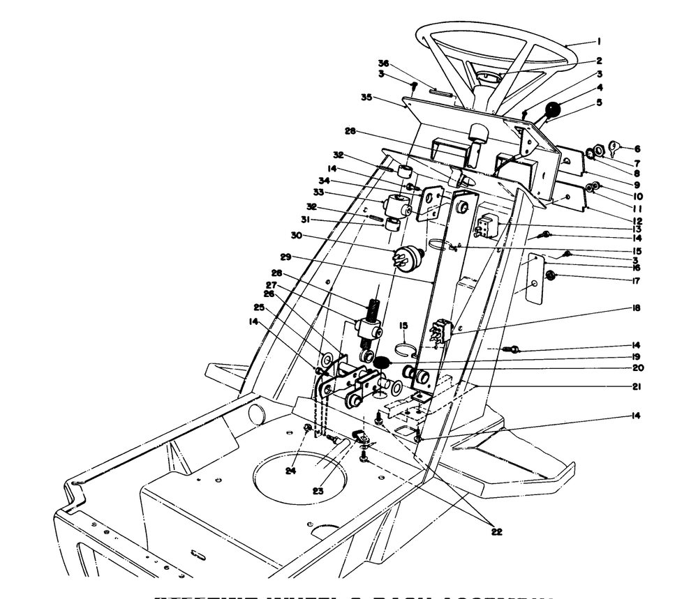 Steering Wheel & Dash Assembly Diagram and Parts List for 57360 7000001 - 7999999 Toro Lawn Tractor