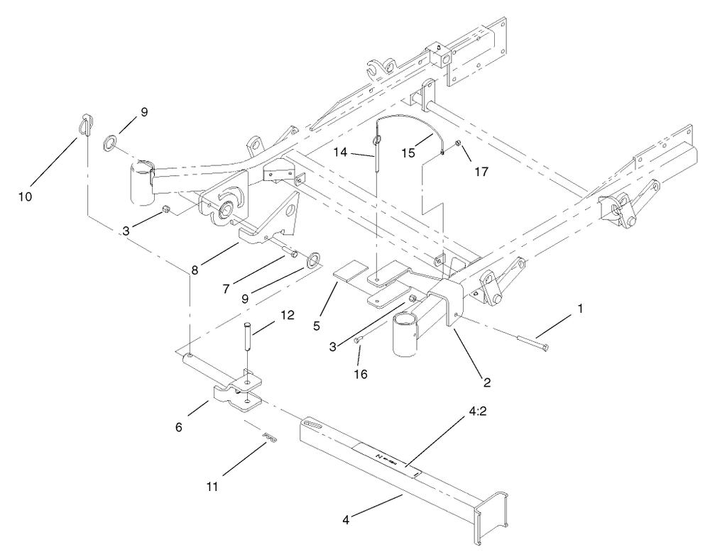 Stand Assembly Diagram and Parts List for 74231 (230000001-230006000)(2003) Toro Lawn Mower