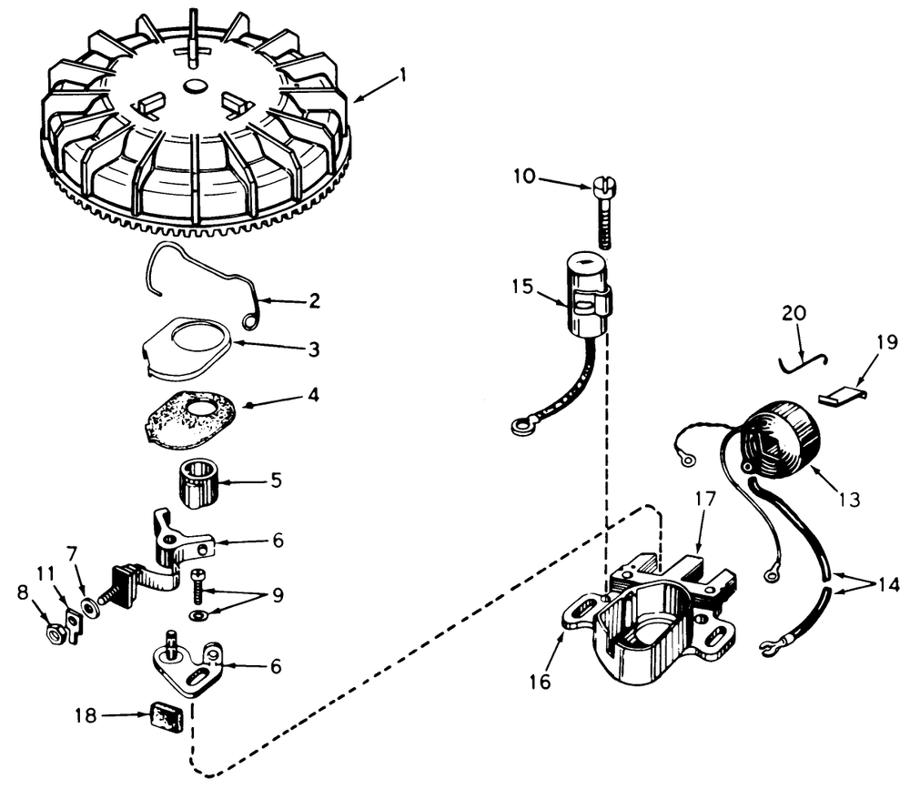 Magneto No. 610793a (Model No. 20562) Diagram and Parts List for 20562 7000001 - 7999999 Toro Lawn Mower