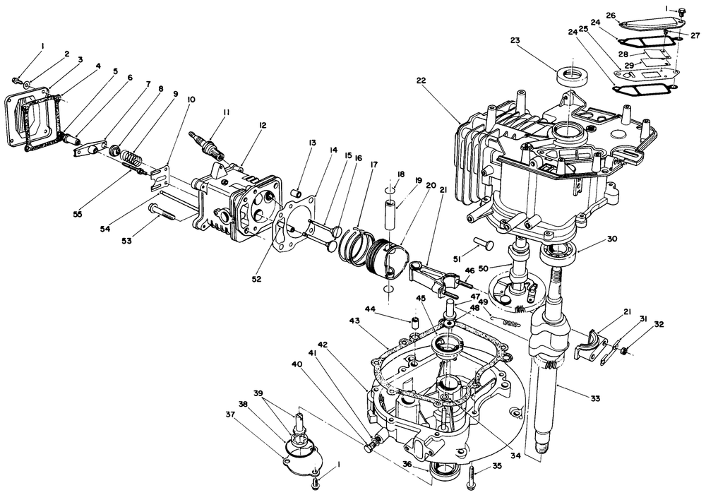 Crankcase Assembly (Continued)(Engine Model No. Vmk9-2) Diagram and Parts List for 26621 0000001 - 0999999 Toro Lawn Mower