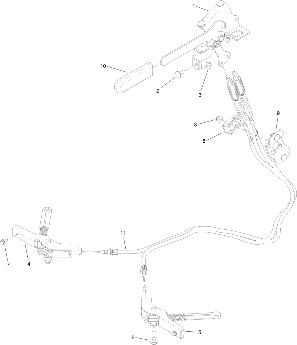 Parking Brake Assembly Diagram and Parts List for 72505 411800000 - 412999999 Toro Lawn Mower