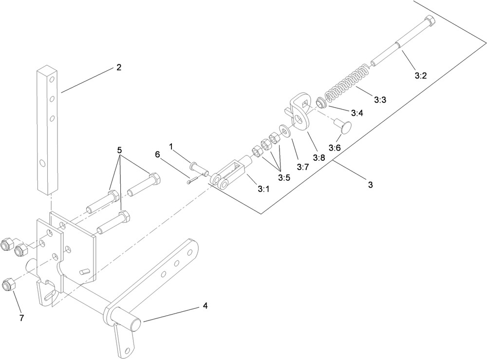 Rh Motion Control Assembly Diagram and Parts List for 74268 (313000001-313999999)(2013) Toro Lawn Mower