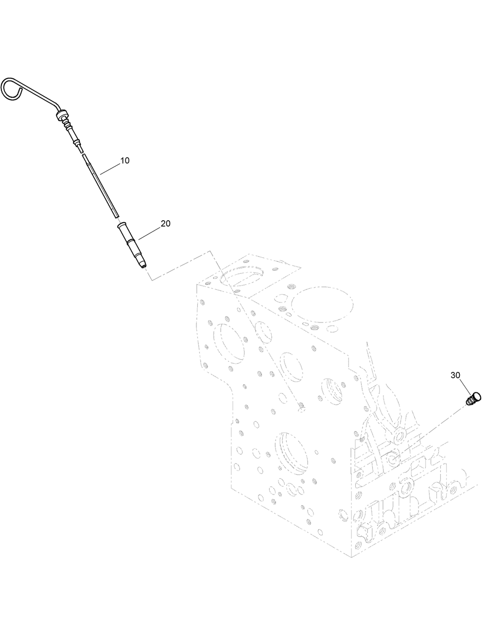 Oil Dipstick And Guide Assembly Diagram and Parts List for 22530 414400000 - 999999999 Toro Lawn Tractor Accessories
