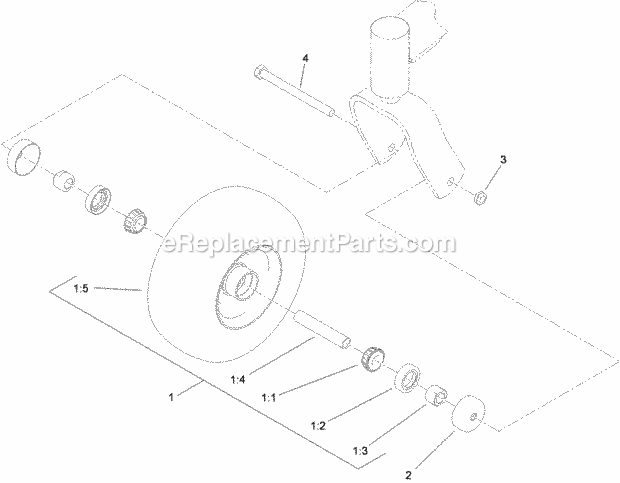 Wheel And Bearing Assembly No. 112-3810 Diagram and Parts List for 74551 310000001-310999999 Toro Lawn Mower
