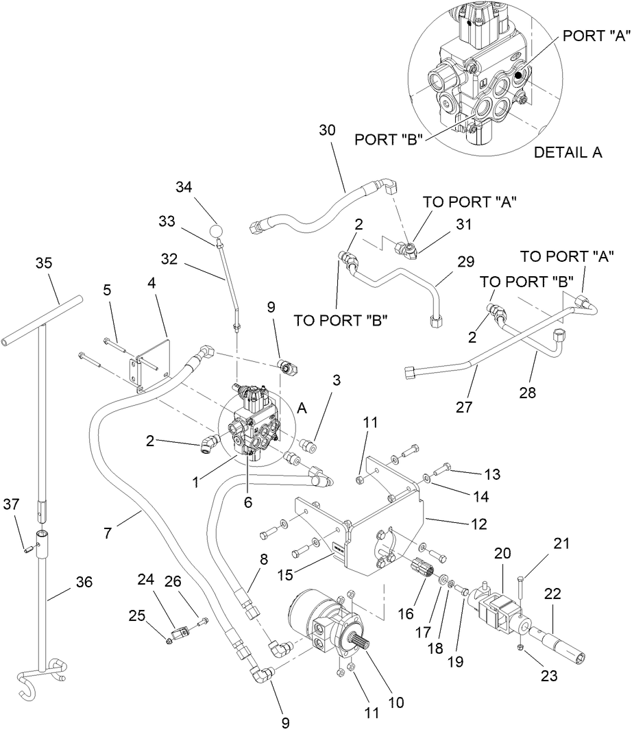 Hydra Borer Assembly Diagram and Parts List for 25532E  Toro Lawn Tractor Accessories