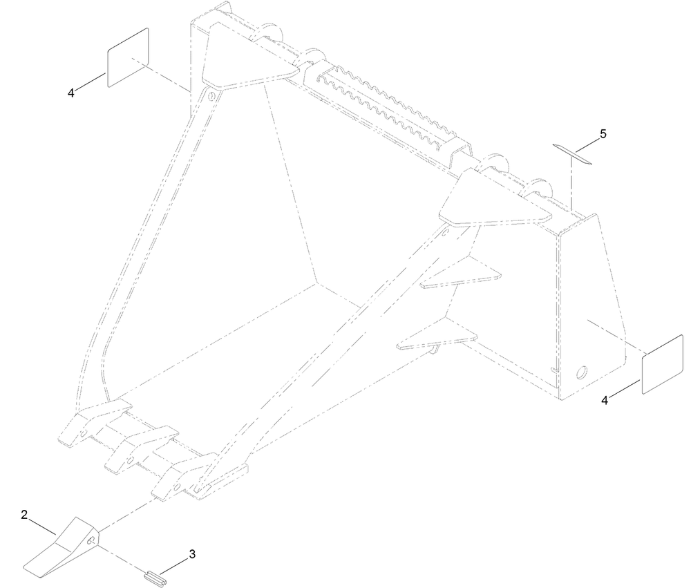 Stump Bucket Assembly Diagram and Parts List for 22573 318000001 - 318999999 Toro Lawn Tractor Accessories