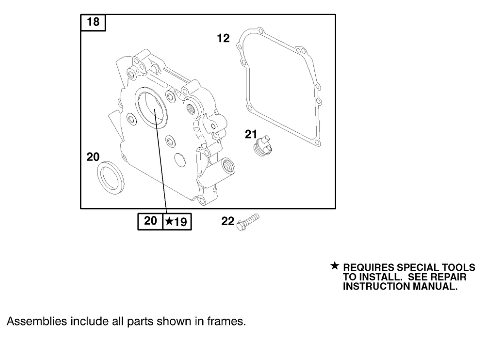 Engine Briggs & Stratton Model 92252-0129-02 Diagram and Parts List for 62063 790001 - 799999 Toro Aerator