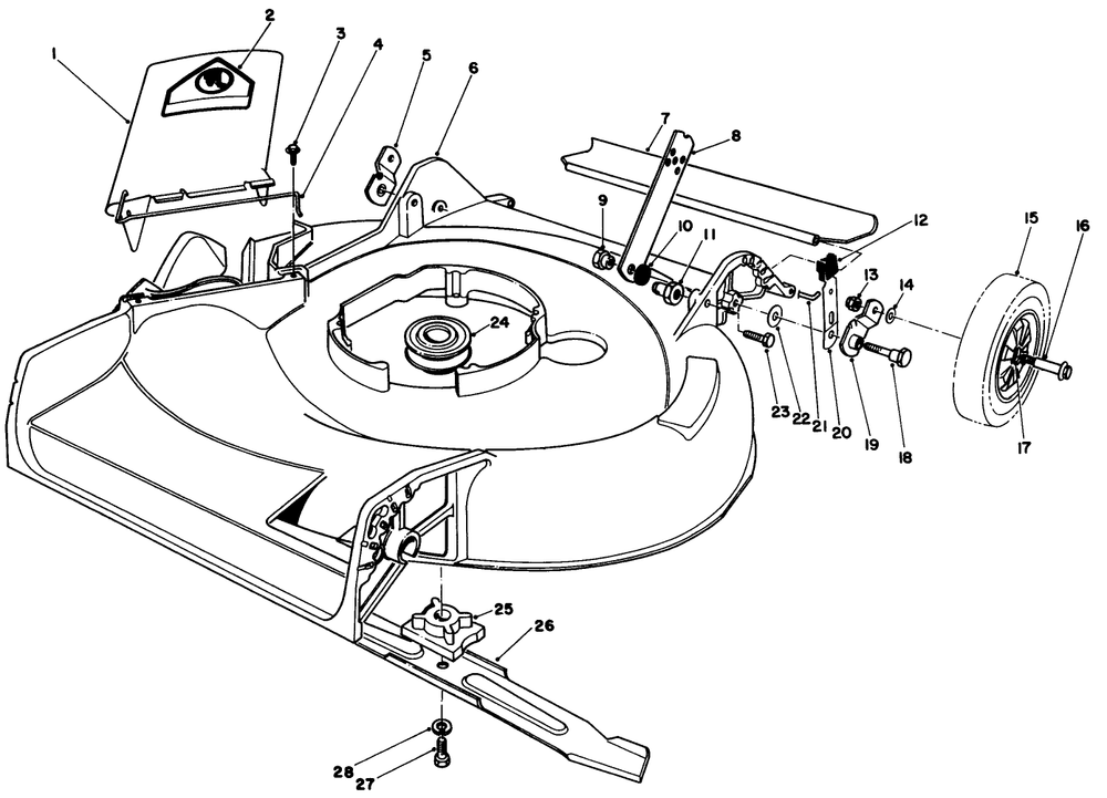 Housing Assembly Diagram and Parts List for 16793 8000001 - 8999999 Toro Lawn Mower