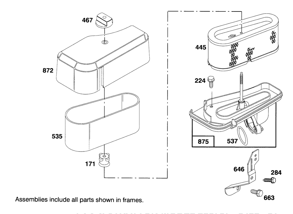 Engine Briggs & Stratton Model 286707-0453-01 Diagram and Parts List for 71184 6900001 - 6999999 Toro Lawn Tractor