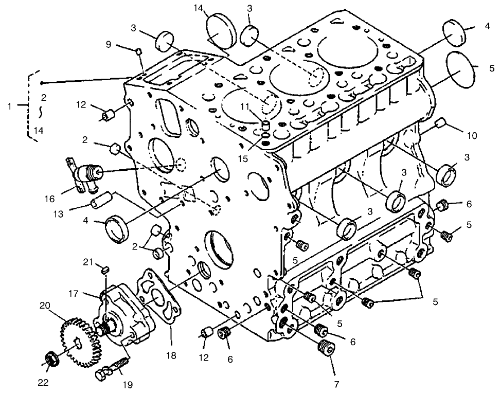 Crankcase Assembly Diagram and Parts List for 22303 990001 - 999999 Toro Lawn Tractor Accessories