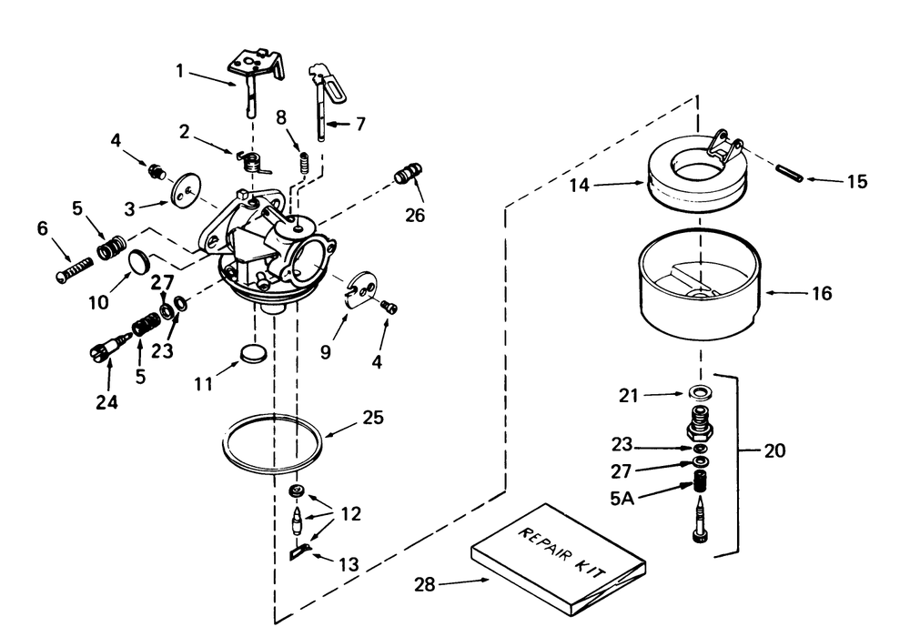 Carburetor No. 63211 Diagram and Parts List for 38085 0000001 - 0999999 Toro Snow Blower