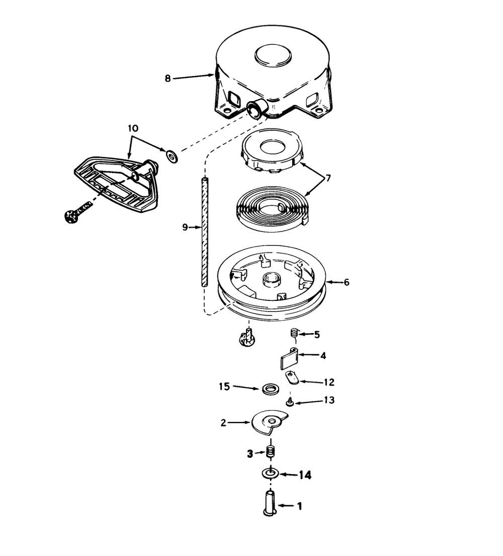 Rewind Starter No. 590604 Diagram and Parts List for 38056 7000001 - 7999999 Toro Snow Blower
