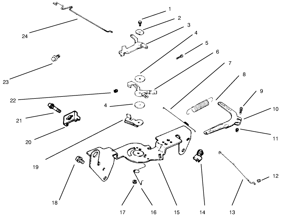 Throttle Linkage And Governor Controls Diagram and Parts List for 30611 990001 - 999999 Toro Lawn Tractor