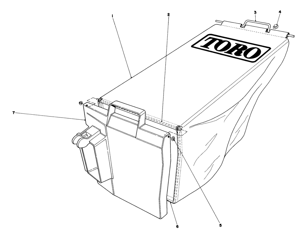 Grass Bag Assembly No. 11-4949 Diagram and Parts List for 20762 3000001 - 3999999 Toro Lawn Mower